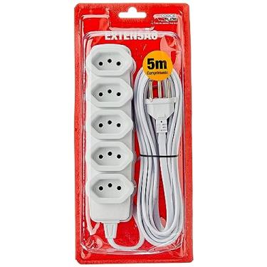 Imagem de Extensao com Terra, 5 Entradas, Cabo 3X0,75Mm2, 5M Br