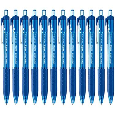 Imagem de Paper Mate Canetas esferográficas retráteis InkJoy 300RT, ponta média, azul, 12 unidades