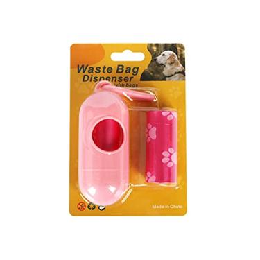 Imagem de Ankexin Dispensador de saco de cocô de cachorro com 2 sacos de cocô descartáveis à prova de vazamento, sacos de lixo portáteis para animais de estimação para passear com cães