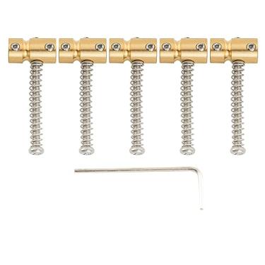 Imagem de Musiclily Pro 17mm Carrinhos Baixo Saddles de Latão para 5 Cordas Precision/Jazz Bass, Cor Original (5 Peças)