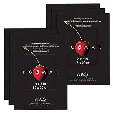 Imagem de MCS Moldura de madeira preta, formato 15 x 20 cm, moldura quadrada para fotos, pôsteres e impressões de arte (pacote com 6)