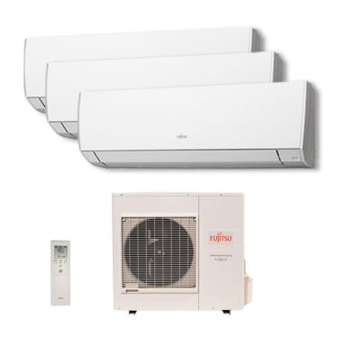 Imagem de Ar Condicionado Multi Tri Split Inverter Fujitsu 24.000 Btus (2x Evap 9.000 e 1 Evap 12.000) Quente/Frio 220V Monofásico