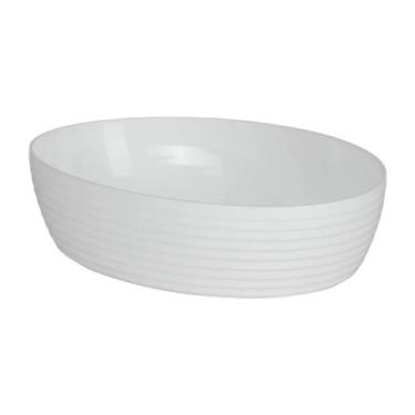 Imagem de Travessa Oval Suporte Para Alimentos Cozinha Branco 28X19x6cm - Paramo