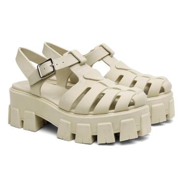 Imagem de Sandália Feminina Salto Tratorado Flatform Conforto Fivela