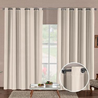 Imagem de Cortina 100% Blackout Tecido Trama Dupla Premium (Palha, 400x280)