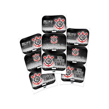 Imagem de Adesivo Retangular Corinthians, Festcolor 104323, Preto/Branco, Festcolor, 104323, Preto/Branco