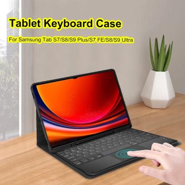 Imagem de Capa sem fio com teclado bluetooth  capa do tablet  Samsung Galaxy Tab  S9  S7  S9 FE  S8 Plus  S6