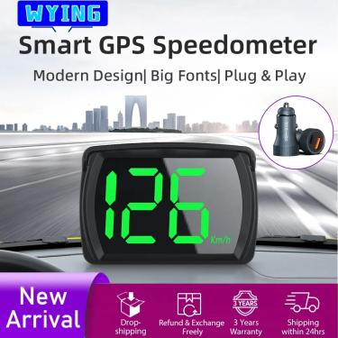 Imagem de Wying gps kmh mph hud digital velocímetro cabeça up display eletrônico do carro acessórios fonte