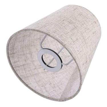 Imagem de Lurrose Capa de lâmpada de pano para abajur pequeno lustre abajur lâmpada de abajur lâmpada de tecido acessório para lâmpada de mesa e luz de chão, 14 x 14 x 12,7 cm linho preto
