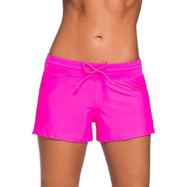 Imagem de Shorts Femininos, Estilo Simples, Respirável, Fibra Macia, Cordão, Praia, para Academia (S)