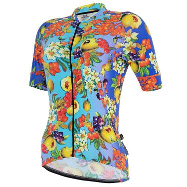 Imagem de Márcio May Sports Camisa Ciclismo Feminina Funny Salada Frutas, Grande, Multicolorido