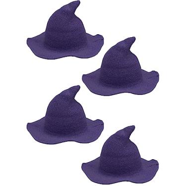 Imagem de Haconba 4 Pack Halloween Witch Hat Wool Witch Hats for Halloween Party Decor (Color set 5)