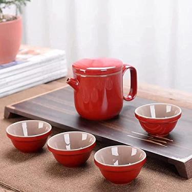 Imagem de Conjunto de chá Kungfu de viagem, com infusor de chá, conjunto de chá de viagem portátil com saco de viagem lindo conjunto de chá bons presentes de negócios infusor de chá ideal para escritório em