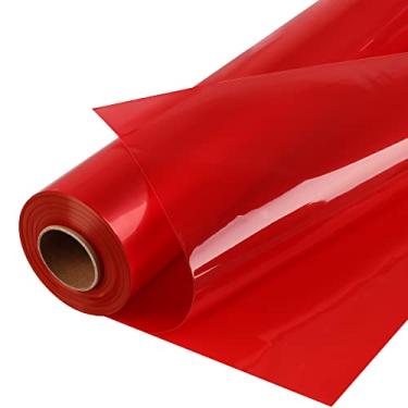 Imagem de POPGIFTU Rolo de celofane vermelho (86 cm x 30 m) - Rolo de celofane vermelho translúcido de 3 mm de espessura, papel de embrulho de violoncelo colorido grande para cesta de presente, embrulho