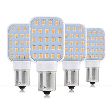 Imagem de Lâmpada LED giratória para trailer, pacote com 4 unidades, 312 Lúmens 1141 1156 BA15S 24-SMD 10 – 30 V branco quente (pacote com 4)
