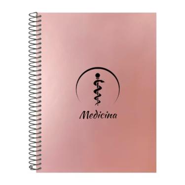 Imagem de Caderno Universitário Espiral 20 Matérias Profissões Medicina (Rosê Gold)