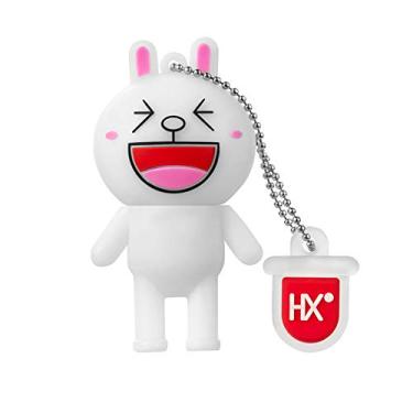 Imagem de Flash Drives USB, 8 GB/16 GB/32 GB/64 GB, à prova d'água, fofa, novidade USB 2.0, cartão de memória USB, armazenamento de dados, pendrive (32 GB, coelho sorridente)