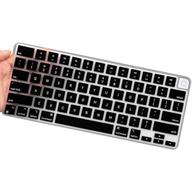 Imagem de Capa de teclado para Apple Magic Keyboard 3/Apple iMac 24 polegadas Magic com Touch ID, película de teclado mais fina para iMac 24 modelo A2449 M1 Chip-preto
