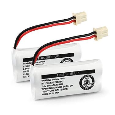 Imagem de VANBOW BT162342 BT262342 2,4V 800mah Ni-MH Baterias de telefone compatíveis com BT183342 BT283342 para VTech CS6719 CS6409 CS6419 CS6429 CS80100 AT&T CL81101 EL522 10 EL5Telefone 2400 monofone (pacote com 2)
