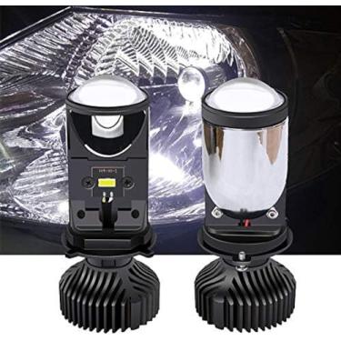 Imagem de H4 lâmpadas led para farol, lente olho de peixe 60w 8000lm super brilhante feixe alto baixo início instantâneo à prova d' água ip65 contas de lâmpada especiais para carro