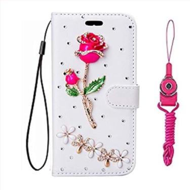 Imagem de Capa protetora para Motorola Moto Edge 50 Fusion, carteira de couro brilhante feita à mão, alça de pescoço, suporte, fecho magnético, capa de telefone Motorola Edge 50 Fusion (tamanho 1)