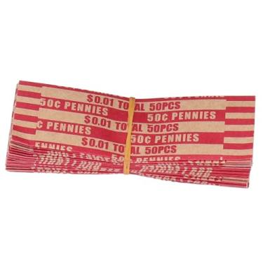 Imagem de Envoltório Codificado por Cores de Moedas, Tubo de Grosso para Armazenamento de Moedas, para Enchimento Manual, Uso Automático de Máquinas de Contador de Moedas, 300 Peças ($0.01)