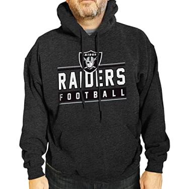 Imagem de Moletom com capuz NFL True Fan - Moletom com capuz sem etiqueta (Las Vegas Raiders - Preto, Adulto Grande)