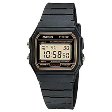 Imagem de Casio Relógio unissex com pulseira de resina com mostrador digital [F91WG-9d], casual, Casual