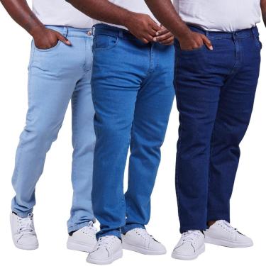 Imagem de Kit 3 Calça Jeans Masculina Skinny Plus Size-Masculino