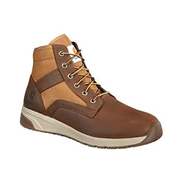 Imagem de Carhartt Men's Force 5" Lightweight Sneaker Boot Nano Comp Toe Ankle, Brown Leather & TAN Duck, 11.5