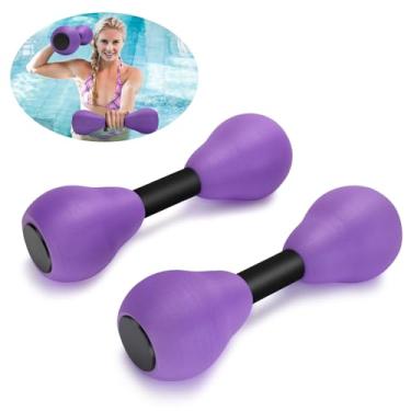 Imagem de Halteres aquáticos, 2 peças de pesos de água de espuma para exercícios aeróbicos, equipamentos de ginástica, treinamento de natação de resistência à piscina para adultos/crianças/homens/mulheres,