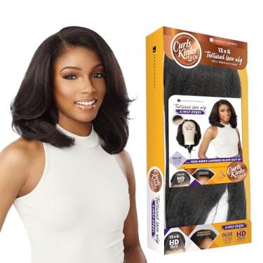 Imagem de Sensationnel - Peruca Sintética Kinky Layered Blow Out 14 Inch - Preto - 13x6 HD Lace - Glueless - 2.25 Polegadas