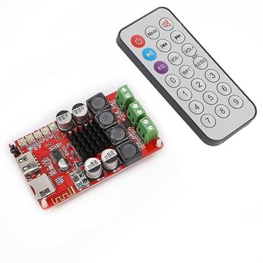 Imagem de Placa Amplificadora de Potência Estéreo de 50 W Receptor, Com Controle Remoto, Rádio FM, para Reprodução de Cartão U Disk TF, Recepção, Suporte FLAC, WAV, MP3, WMA, Portátil
