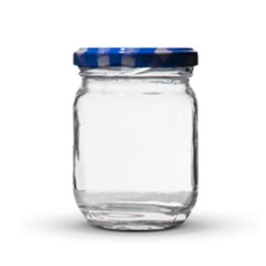 Imagem de Potes de Vidro de 200 ml com Tampa de Metal, Conjunto de 15 (Azul)