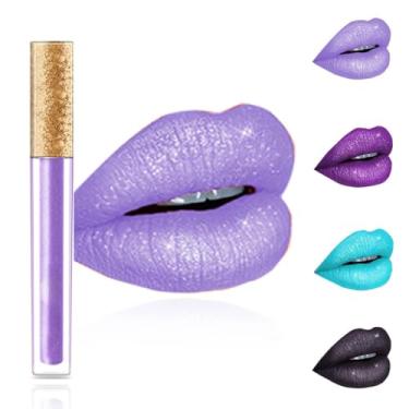 Imagem de Edanta Batom Kilshye Matte Batom líquido de longa duração à prova d'água creme brilho labial alto pigmento batom antiaderente copo maquiagem labial para mulheres e meninas pacote de 1 (roxo 13)