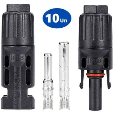 Imagem de Conector Plug Mc4 Painel Placa Cabo Solar Macho Fêmea Kit 10 - Kaztec