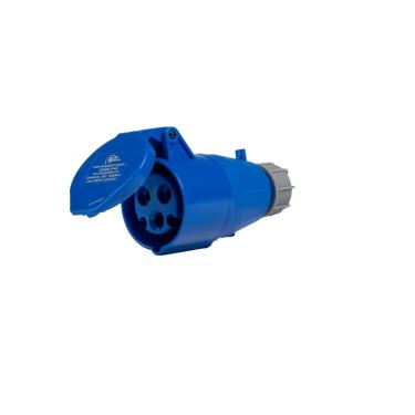 Imagem de Acoplamento Móvel Industrial 2P+T 16A 6H 220V Azul