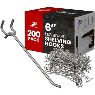 Imagem de Pacote com 200 ganchos de prateleira PEG Board Pegboard 15 cm de comprimento lote de