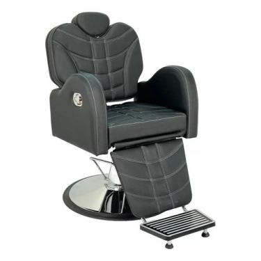 Imagem de Cadeira Reclinável Hidráulico Redonda Para salão e barbearia Preto ace