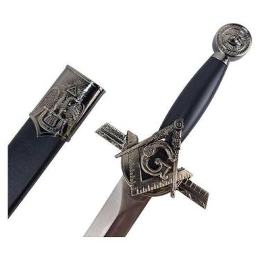 Imagem de Adaga Maçônica Esquadro Compasso Símbolo Cinza - Tenda Medieval