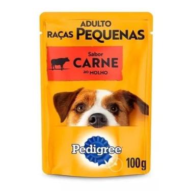 Imagem de 12 Sachês Ração Úmida Pedigree Adulto Cães Peq Carne