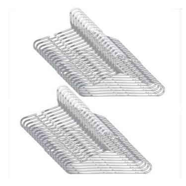 Imagem de Conjunto Com 50 Peças Cabides Adulto Acrílico Transparente - Lika Biju