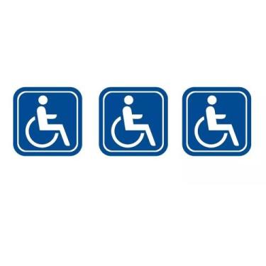 Imagem de Kit 3 Adesivos Deficiente Físico Cadeirante Externo Interno - MRC