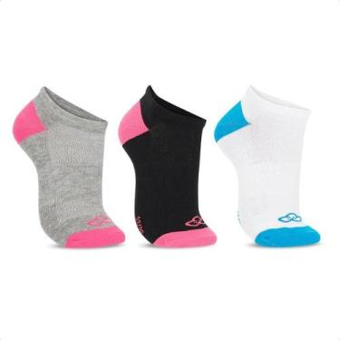 Imagem de Kit de 3 Pares de Meias Olympikus Cano Invisível Feminino, 33/38, Vari