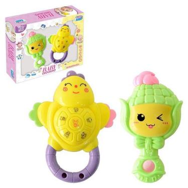 Imagem de Chocalho Kit Baby 2 Peças Chocalho para Bebê Colorido - Art Baby