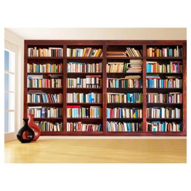 Imagem de Papel De Parede 3D Estante De Livros Fundo Vídeo 3,5M Est04 - Você Dec