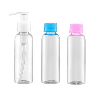 Imagem de Kit 3 Porta Líquido Plástico Para Viagem 100ml Marco Boni, Transparent