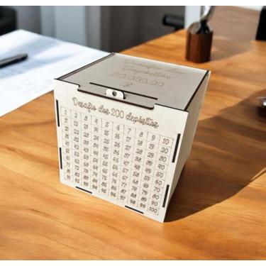 Imagem de Caixa Cofre Desafio 200 Depósitos Junte Dinheiro Poupança - Império Ut