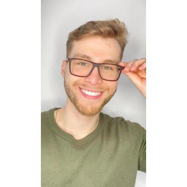 Imagem de Armação Óculos Grau Quadrada Masculino Flávio Marrom - Palas Eyewear