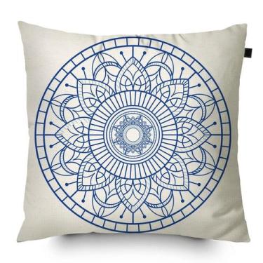 Imagem de Almofada Estampada Mandala 40x40cm Durga Azul - FASTLAR